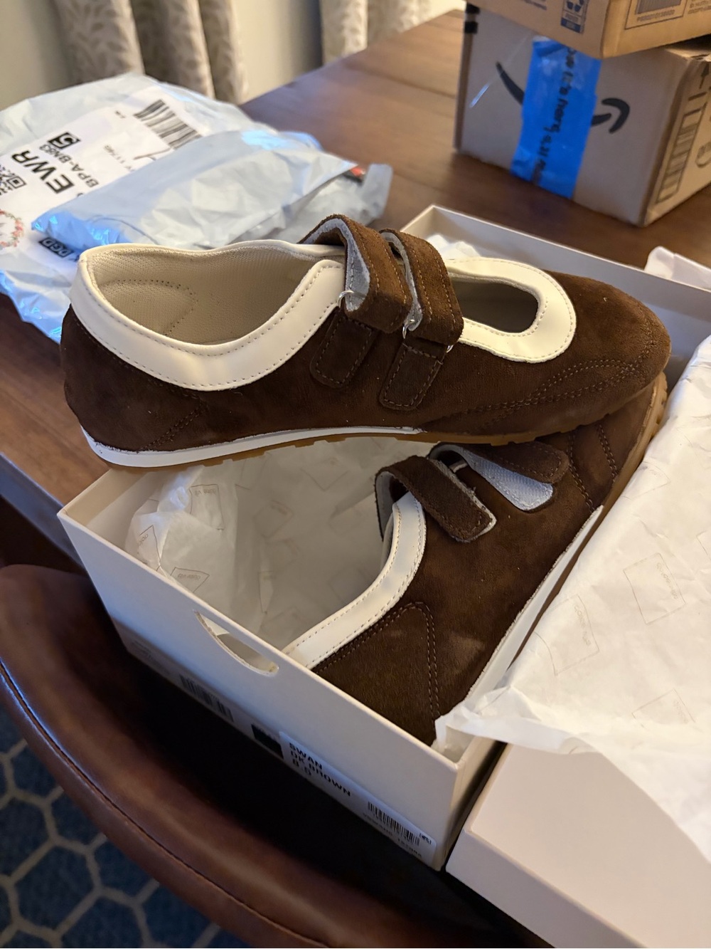 NEW Dolce Vita Swan Mary Jane Sneakers Dark Brown Suede Leather sz 8.5 Womens